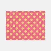 Gelbe Polka Punkte auf Korallen Fleecedecke (Vorderseite (Horizontal))