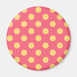 Gelbe Polka Punkte auf Korallen Magnet