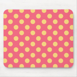 Gelbe Polka Punkte auf Korallen Mousepad