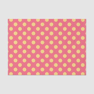 Gelbe Polka Punkte auf Korallen Seidenpapier
