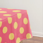 Gelbe Polka Punkte auf Korallen Tischdecke (Beispiel)