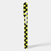 Gelbe Polka Punkte auf schwarz Case-Mate iPhone Hülle (Rückseite / Links)