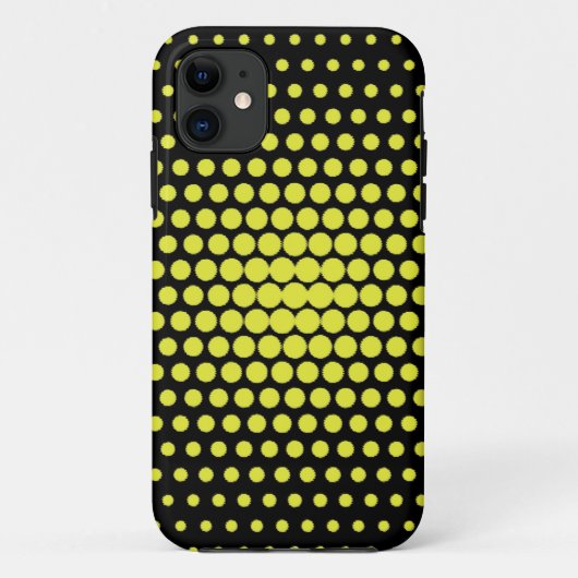 Gelbe Polka Punkte auf schwarz Case-Mate iPhone Hülle (Rückseite)