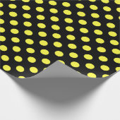 Gelbe Polka-Punkte auf schwarzem Hintergrund Geschenkpapier (Ecke)