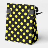 Gelbe Polka-Punkte auf schwarzem Hintergrund Geschenkschachtel (Rückseite)