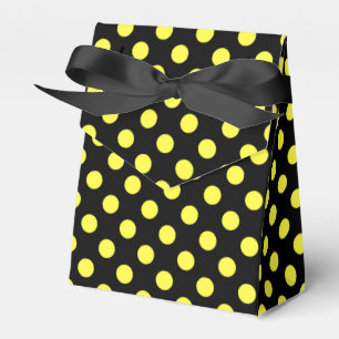 Gelbe Polka-Punkte auf schwarzem Hintergrund Geschenkschachtel