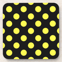 Gelbe Polka-Punkte auf schwarzem Hintergrund