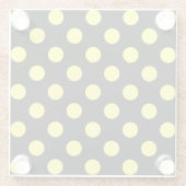 Gelbe Polka-Punkte auf schwarzem Hintergrund Glasuntersetzer (Rückseite)