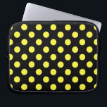 Gelbe Polka-Punkte auf schwarzem Hintergrund Laptopschutzhülle<br><div class="desc">Gelbe Polka-Punkte auf schwarzem Hintergrund</div>