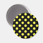 Gelbe Polka-Punkte auf schwarzem Hintergrund Magnet (Vorderseite/Rückseite)