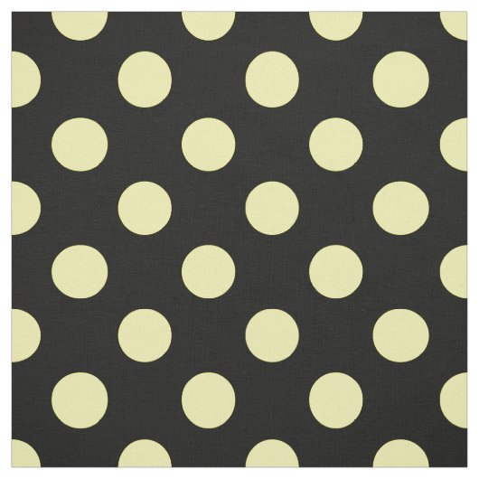 Gelbe Polka-Punkte auf schwarzem Hintergrund Stoff (Muster)