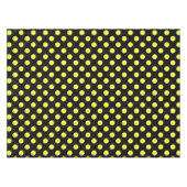 Gelbe Polka-Punkte auf schwarzem Hintergrund Tischdecke (Vorderseite (Horizontal))