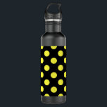 Gelbe Polka-Punkte auf schwarzem Hintergrund Trinkflasche<br><div class="desc">Gelbe Polka-Punkte auf schwarzem Hintergrund</div>