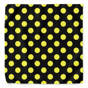 Gelbe Polka-Punkte auf schwarzem Rücken Halstuch
