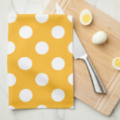 Gelbe Polka-Punkte Geschirrtuch (Viertel Falte)