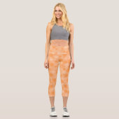 gelbe Polka-Punkte im Retro-Stil der sechziger Jah Capri Leggings (Vorderseite)