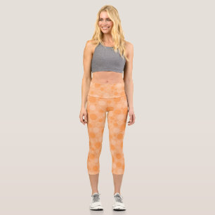 gelbe Polka-Punkte im Retro-Stil der sechziger Jah Capri Leggings