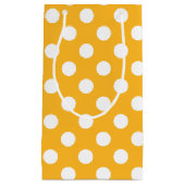 Gelbe Polka-Punkte Kleine Geschenktüte (Vorderseite)
