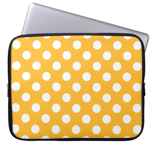 Gelbe Polka-Punkte Laptopschutzhülle (Vorderseite)