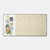 Gelbe Polka Punkte mit Honigkamm Akzente Schreibtischunterlage (Vorderseite)