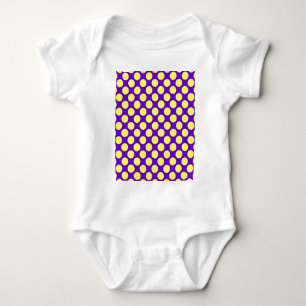 Gelbe Polka Punkte mit Lila Hintergrund STaylor Baby Strampler