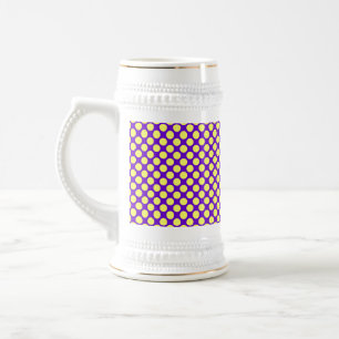 Gelbe Polka Punkte mit Lila Hintergrund STaylor Bierglas