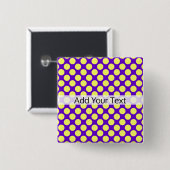 Gelbe Polka Punkte mit Lila Hintergrund STaylor Button (Vorne & Hinten)