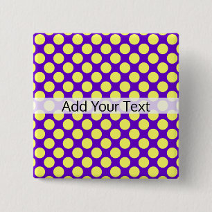 Gelbe Polka Punkte mit Lila Hintergrund STaylor Button