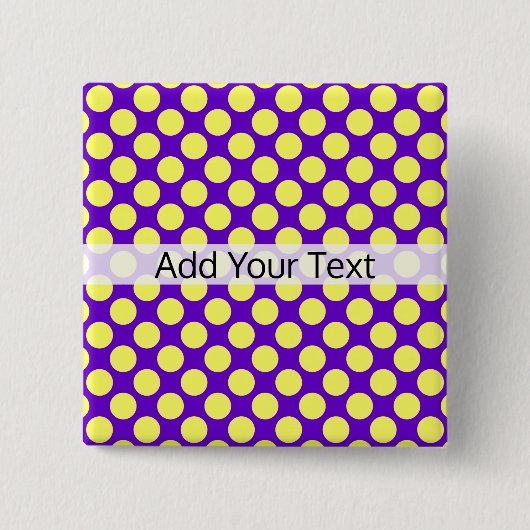 Gelbe Polka Punkte mit Lila Hintergrund STaylor Button (Vorderseite)