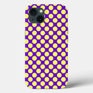 Gelbe Polka Punkte mit Lila Hintergrund STaylor Case-Mate iPhone Hülle
