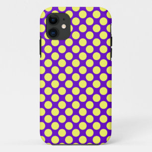 Gelbe Polka Punkte mit Lila Hintergrund STaylor Case-Mate iPhone Hülle