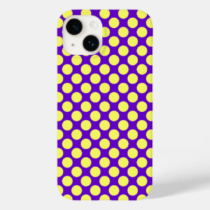 Gelbe Polka Punkte mit Lila Hintergrund STaylor Case-Mate iPhone 14 Hülle