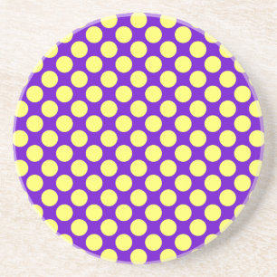 Gelbe Polka Punkte mit Lila Hintergrund STaylor Getränkeuntersetzer