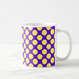 Gelbe Polka Punkte mit Lila Hintergrund STaylor Kaffeetasse