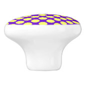 Gelbe Polka Punkte mit Lila Hintergrund STaylor Keramikknauf (Seitenansicht)