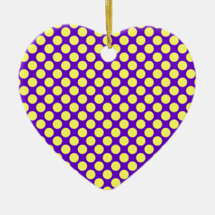 Gelbe Polka Punkte mit Lila Hintergrund STaylor Keramikornament