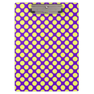 Gelbe Polka Punkte mit Lila Hintergrund STaylor Klemmbrett