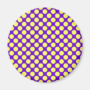 Gelbe Polka Punkte mit Lila Hintergrund STaylor Magnet
