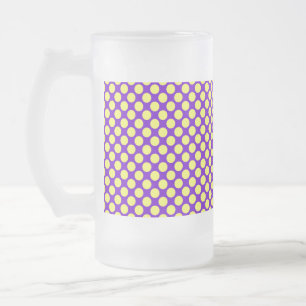 Gelbe Polka Punkte mit Lila Hintergrund STaylor Mattglas Bierglas