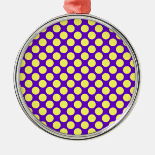 Gelbe Polka Punkte mit Lila Hintergrund STaylor Ornament Aus Metall