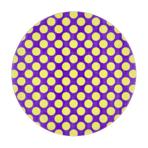Gelbe Polka Punkte mit Lila Hintergrund STaylor Schneidebrett