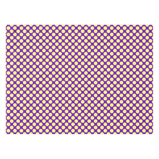 Gelbe Polka Punkte mit Lila Hintergrund STaylor Tischdecke (Vorderseite (Horizontal))