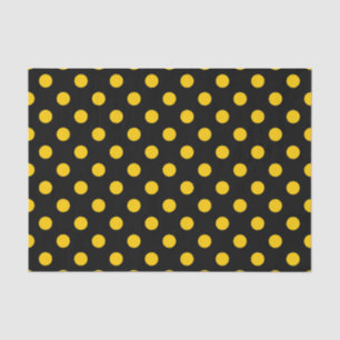 Gelbe Polka-Punkte mit schwarzem Hintergrund Seidenpapier