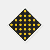 Gelbe Polka-Punkte mit schwarzem Hintergrund Serviette (Ecke)