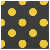 Gelbe Polka-Punkte mit schwarzem Hintergrund Stoff (Nahaufnahme)