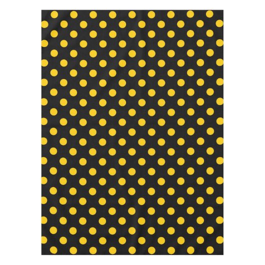 Gelbe Polka-Punkte mit schwarzem Hintergrund Tischdecke (Vorderseite)
