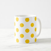 Gelbe Polka-Punkte mit weißem Hintergrund Kaffeetasse (VorderseiteRechts)