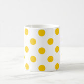 Gelbe Polka-Punkte mit weißem Hintergrund Kaffeetasse (Mittel)