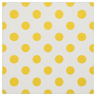 Gelbe Polka-Punkte mit weißem Hintergrund Stoff