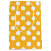 Gelbe Polka-Punkte Mittlere Geschenktüte (Vorderseite)